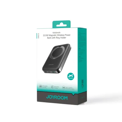 JOYROOM PBM12 22.5W Magnetic Wireless Power Bank with Ring Holder 10000mAh-Black